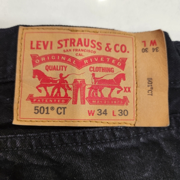 Levis 501 XX CT Jeans Mens 34x30 Button Fly Retro Black Denim Custom Tapered VTG - Picture 5 of 12